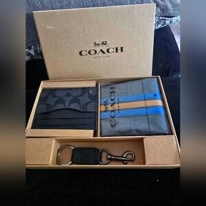 Designer Inspired  Black and Blue Wallet Set